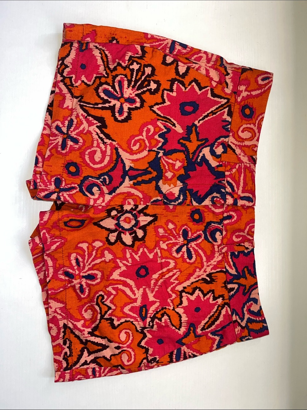 LOFT Orange Pink Floral Print Shorts